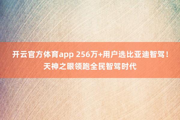 开云官方体育app 256万+用户选比亚迪智驾！天神之眼领跑全民智驾时代