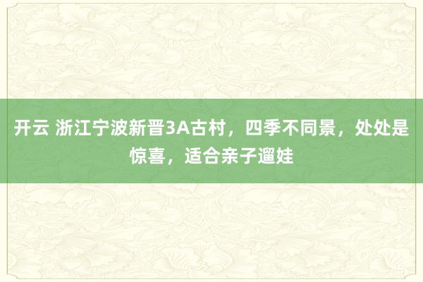 开云 浙江宁波新晋3A古村，四季不同景，处处是惊喜，适合亲子遛娃