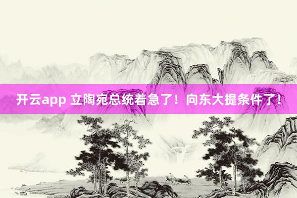 开云app 立陶宛总统着急了！向东大提条件了！