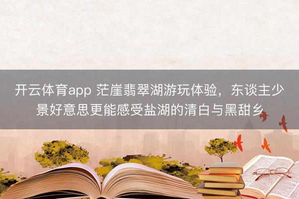 开云体育app 茫崖翡翠湖游玩体验，东谈主少景好意思更能感受盐湖的清白与黑甜乡